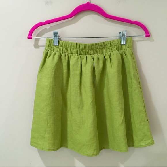 Kourt Few Moda Womens Size S Askita Elastic Waist Skort Skirt Linen Blend Green. - Picture 3 of 8
